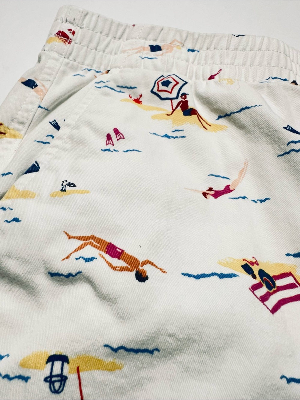Lands’ End Coastal Beach Scene Shorts Size 14 Nautical Resort Cruise Vacation